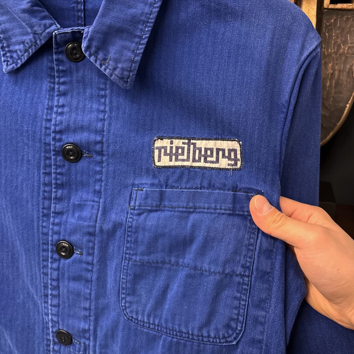 60~70s 피오니어 오리지널 프렌치 워크 자켓 헤링본 트윌 N800 상품이미지5