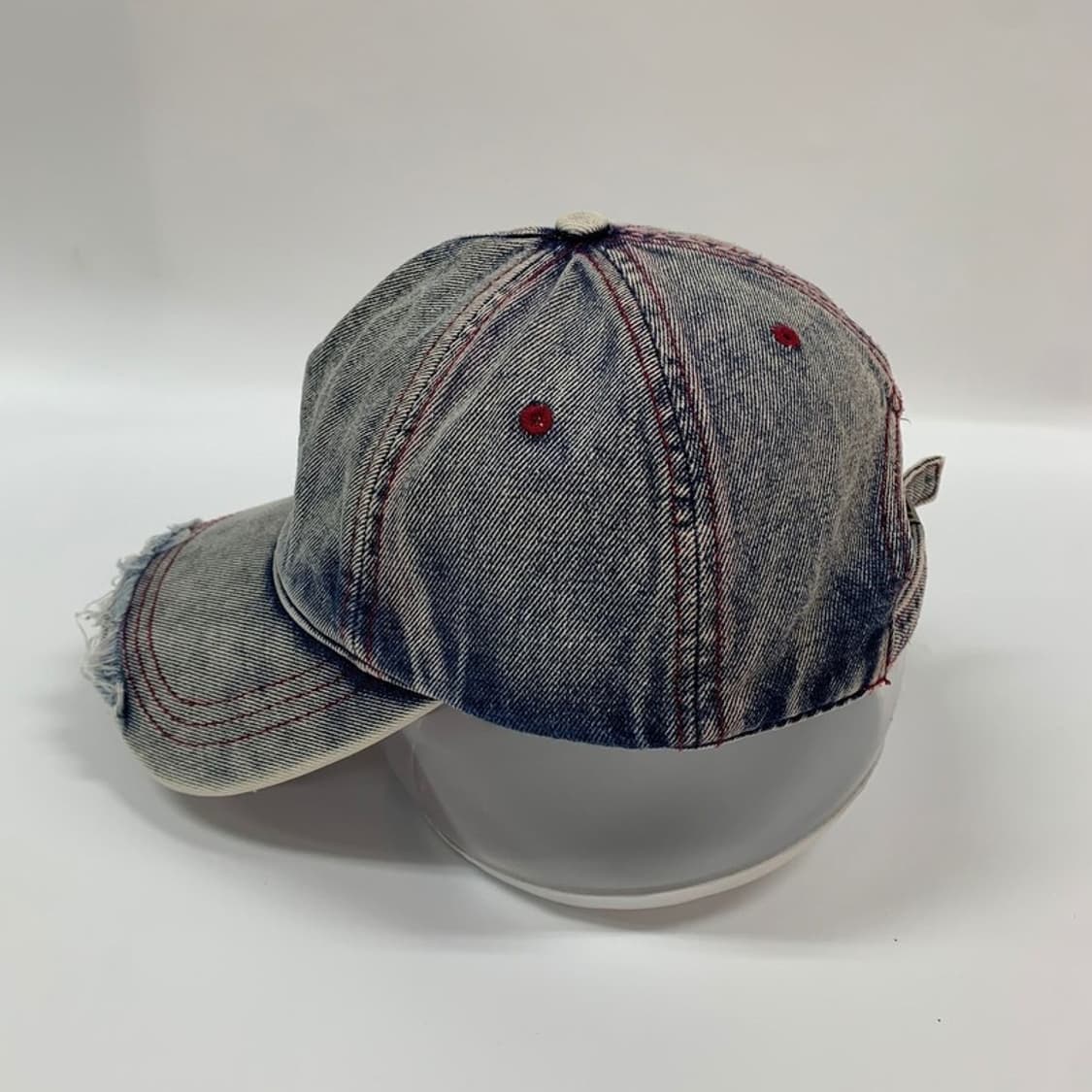 Y2K 무드 빈티지 워싱 데님 디스트로이드 볼캡 상품이미지3