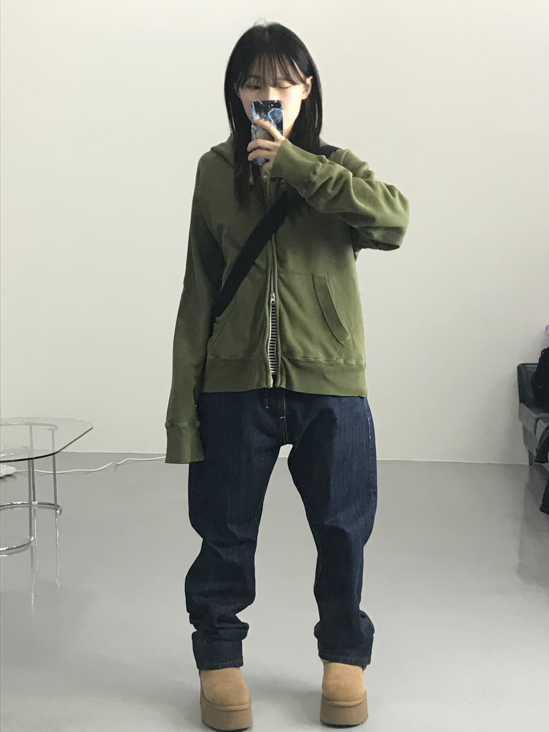 JPN RAGEBLUE 카키 후드집업 상품이미지2