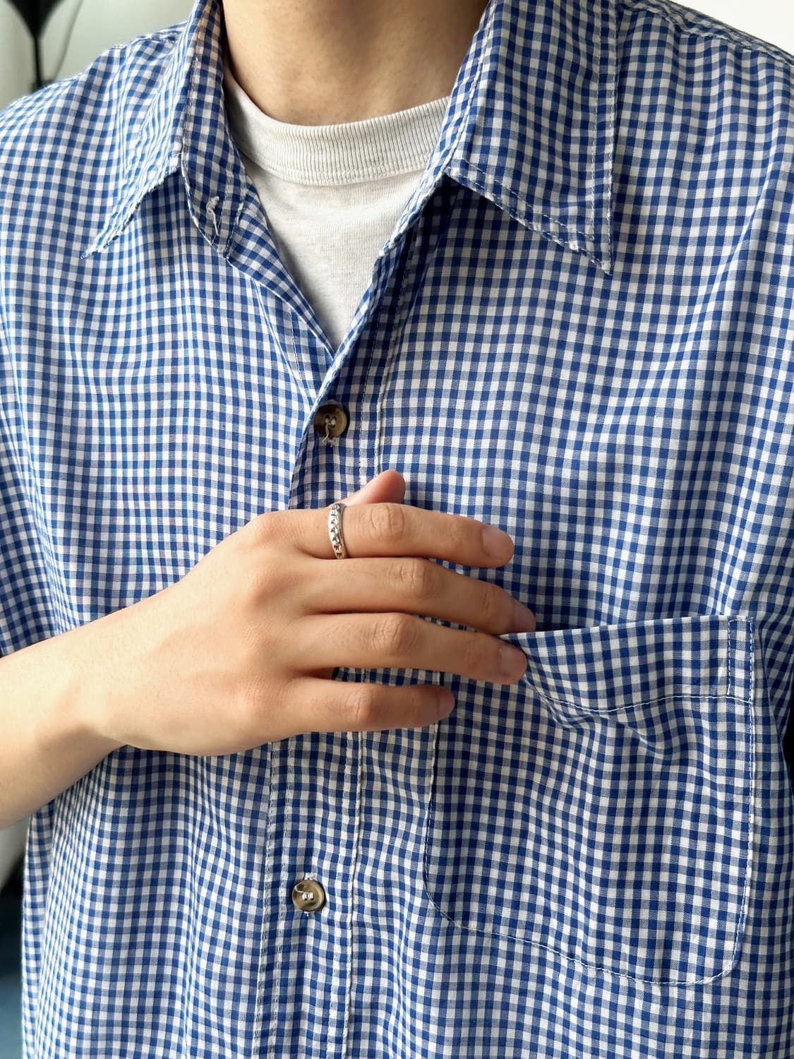 Light fabric gingham check H/S shirt 상품이미지9