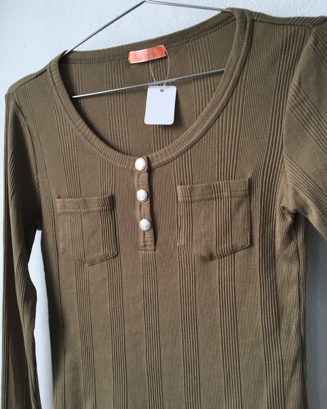 Henry neck ribbed sleeve 상품이미지3