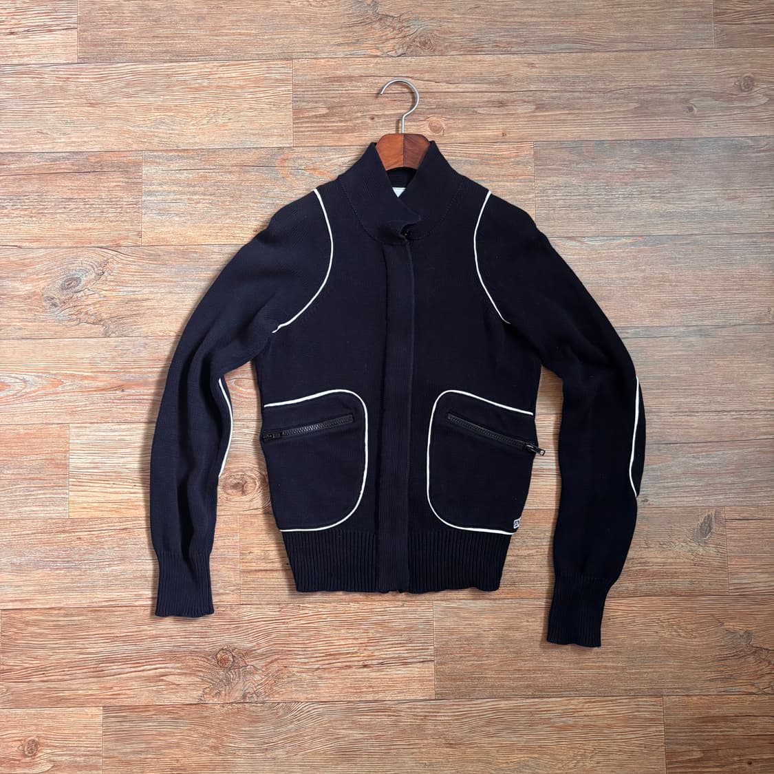 AX 알마니 익스체인지 M 블랙 니트 집업 가디건 블루종 상품이미지3