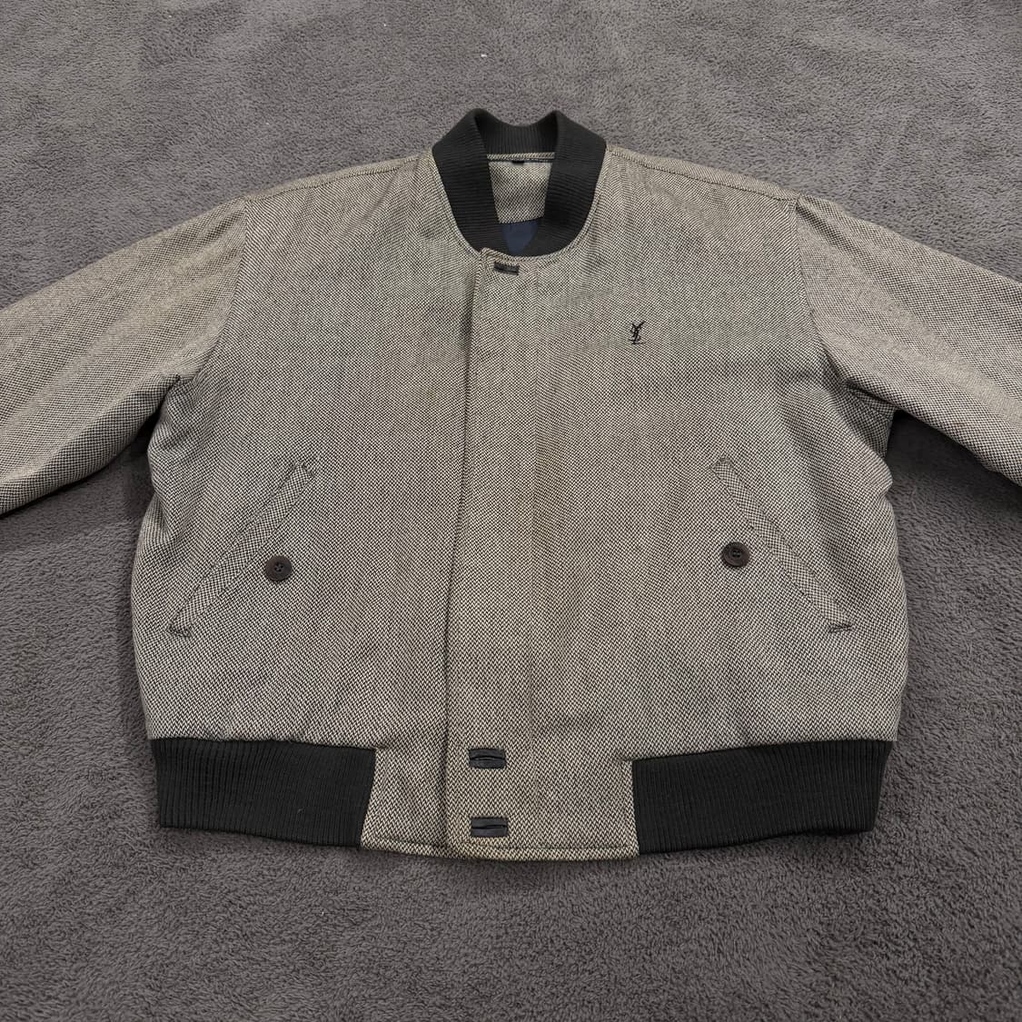 [정품/100] YSL 입생로랑 체크 헤링본 바시티 자켓 상품이미지2