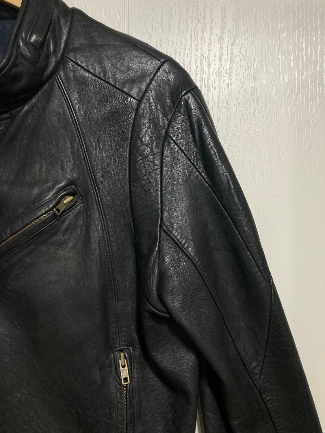 더블 지퍼 가죽 자켓 상품이미지2