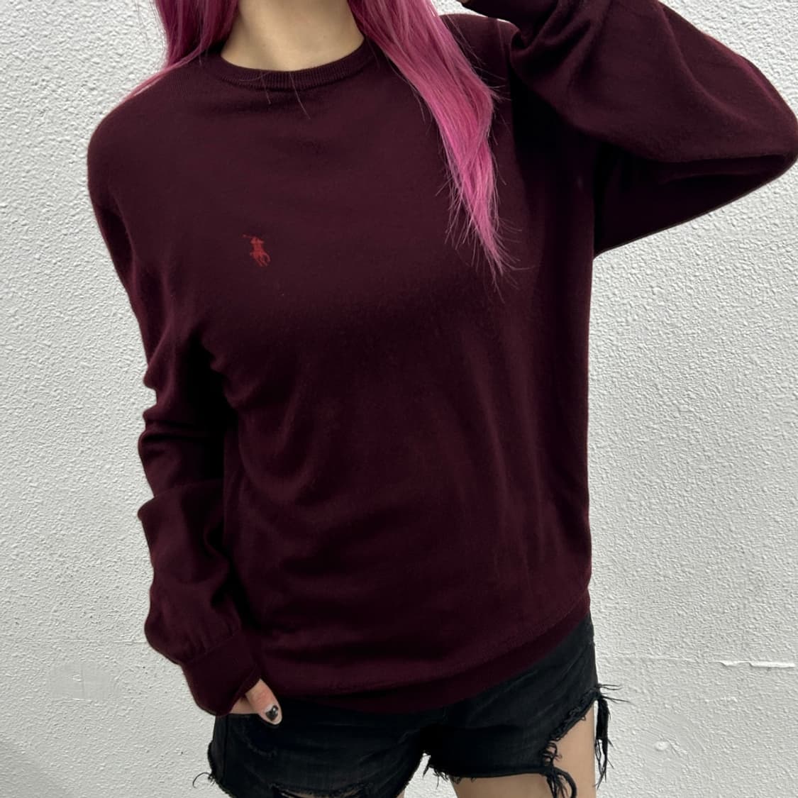 폴로 랄프로렌 버건디포니 버건디 니트 M 상품이미지1