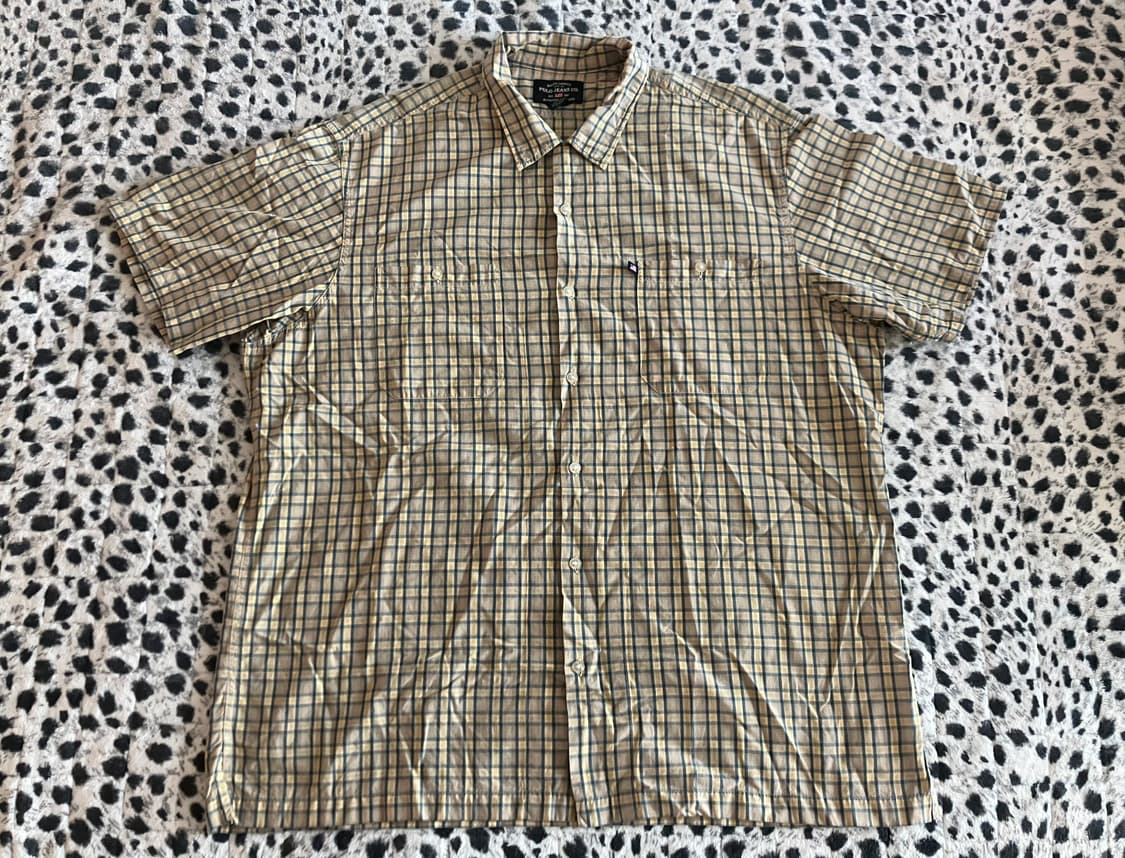 90s~00s Polo Jeans Co 폴로진스 RL성조기 체크셔츠 XL 상품이미지1
