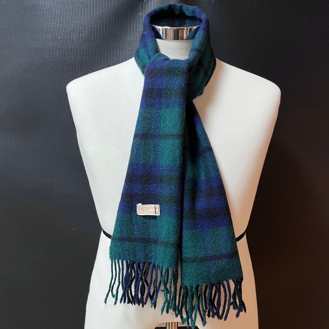 올드 버버리 퓨어 캐시미어 블랙와치 머플러 상품이미지1