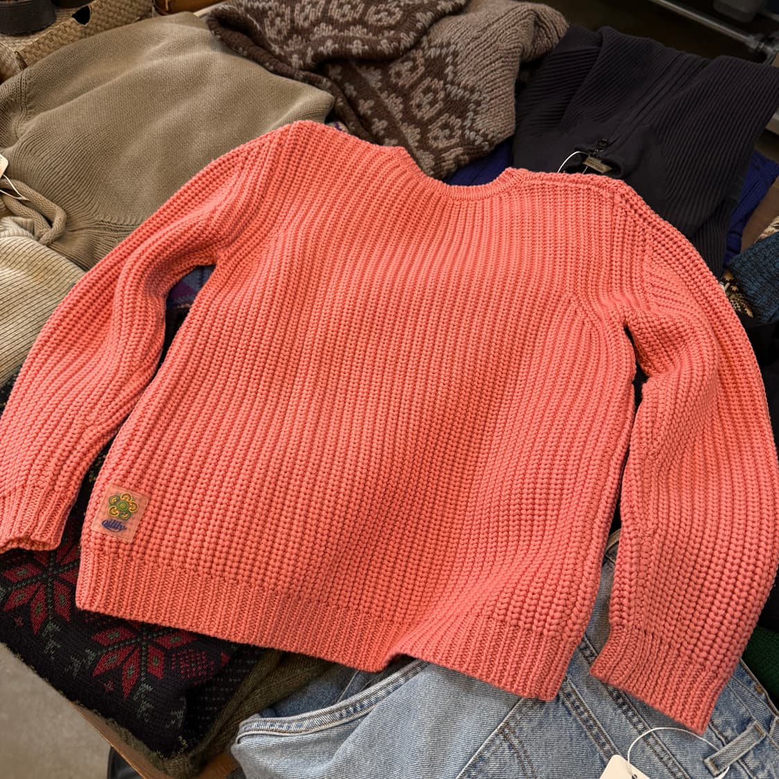 오일릴리 핑크 디테일 니트 스웨터 상품이미지5