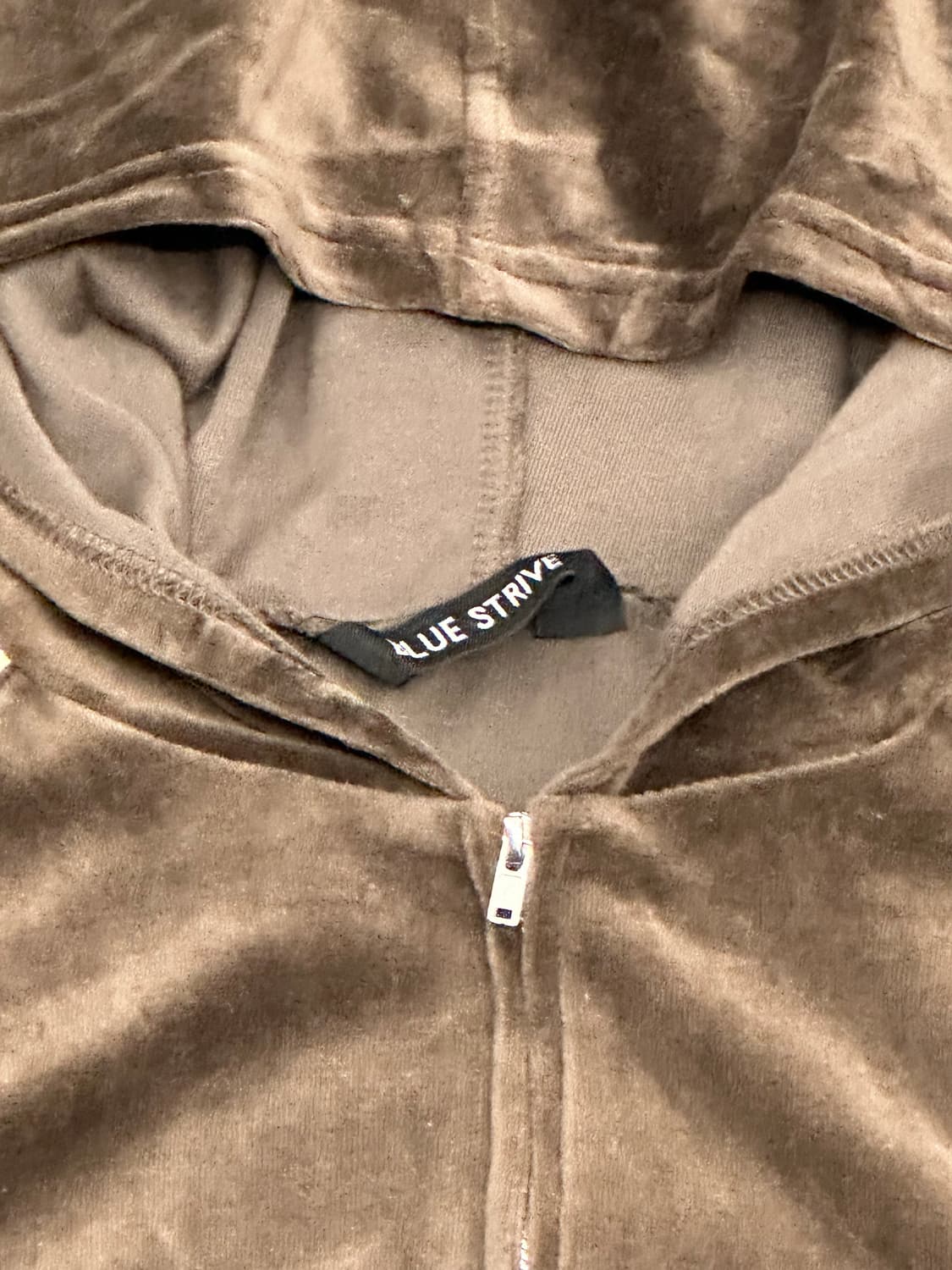 L)BLUE STRIVE 빈티지 여성 벨벳 후드집업 상품이미지4