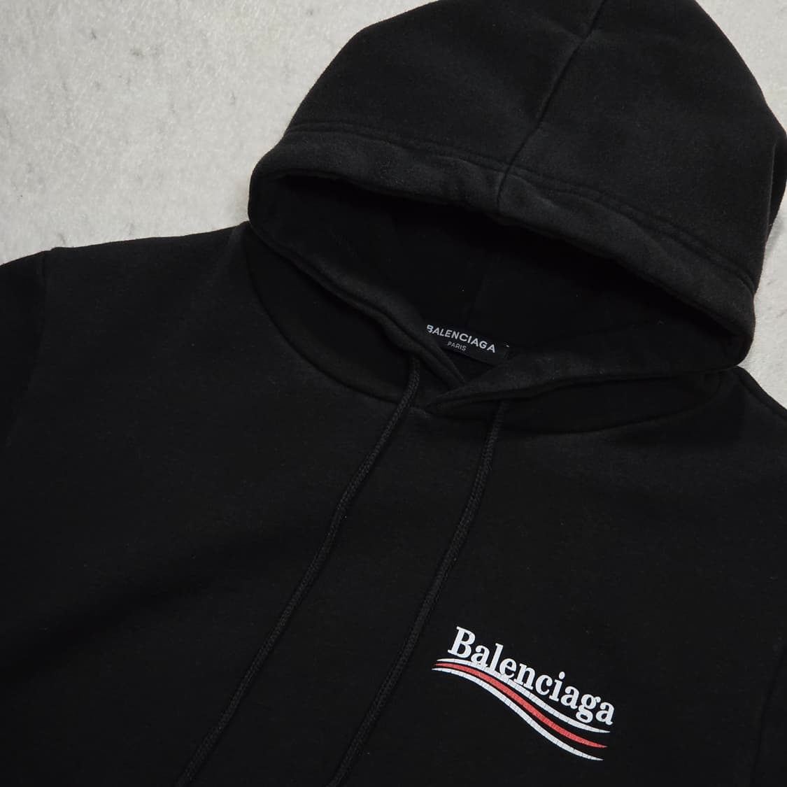 발렌시아가 블랙 프린팅 후드티 상품이미지5