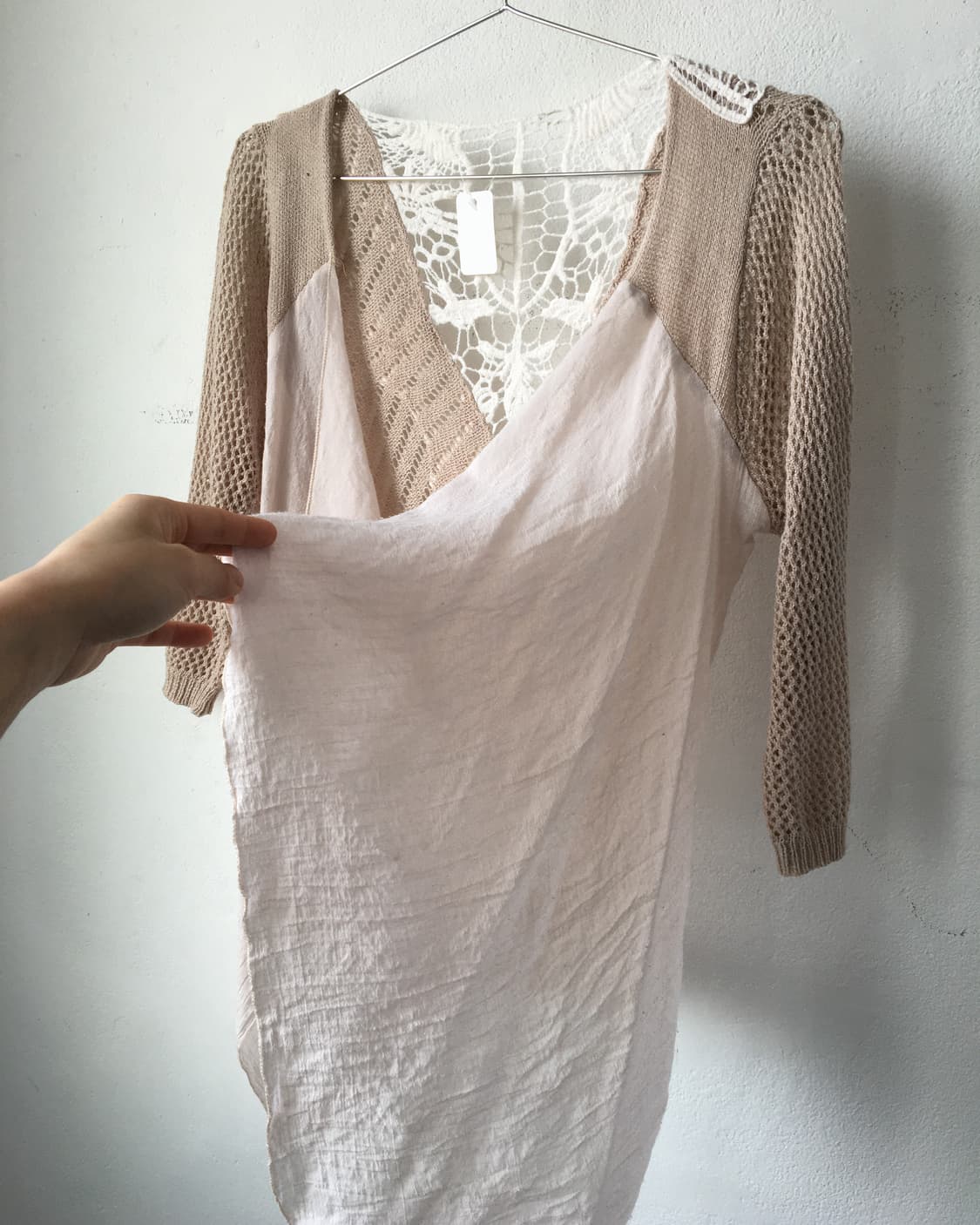Layered point open knit cardigan 상품이미지3