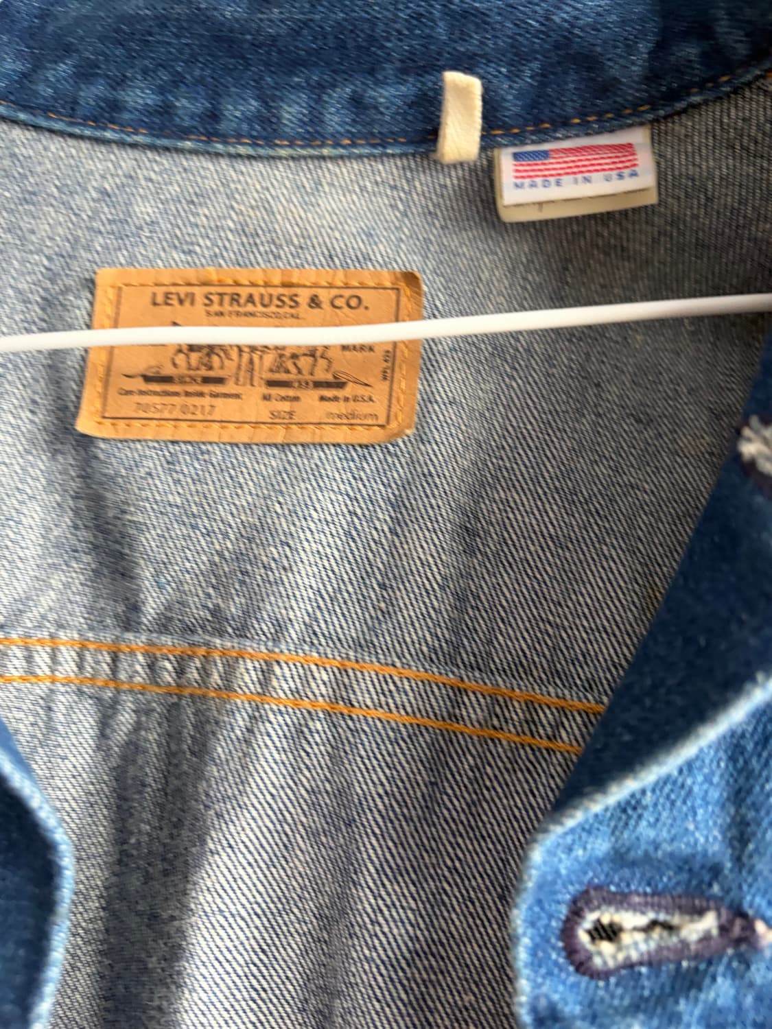 리바이스 오렌지탭 데님 자켓 m  made in u.s.a 상품이미지3