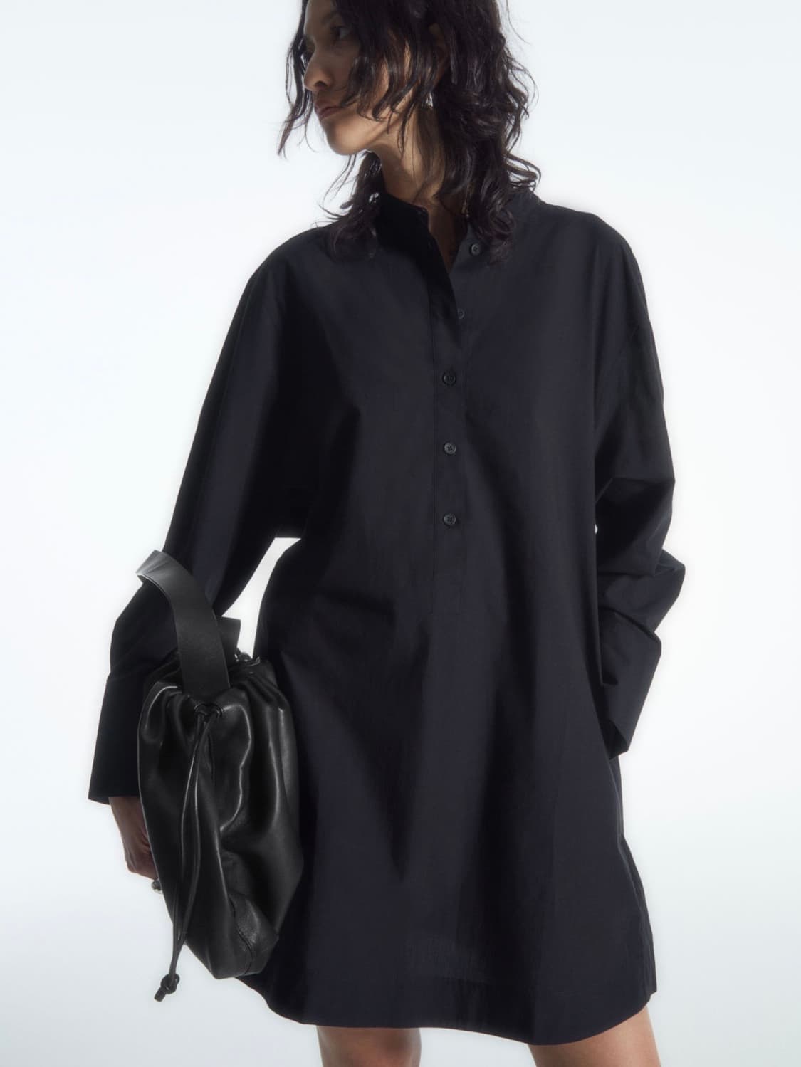 COS 코스 여성 미니 셔츠 드레스 원피스 칼라리스 네이비 상품이미지2