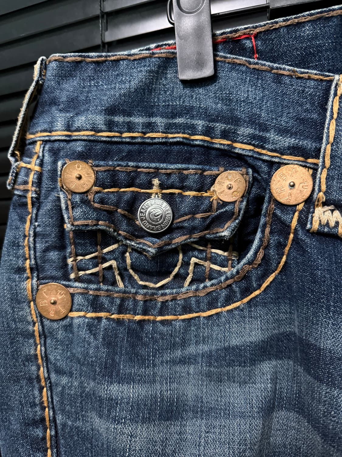 트루릴리젼 조이 웨스턴 부츠컷 와이드 플레어진 통바지 데님 34 나팔바지 상품이미지4