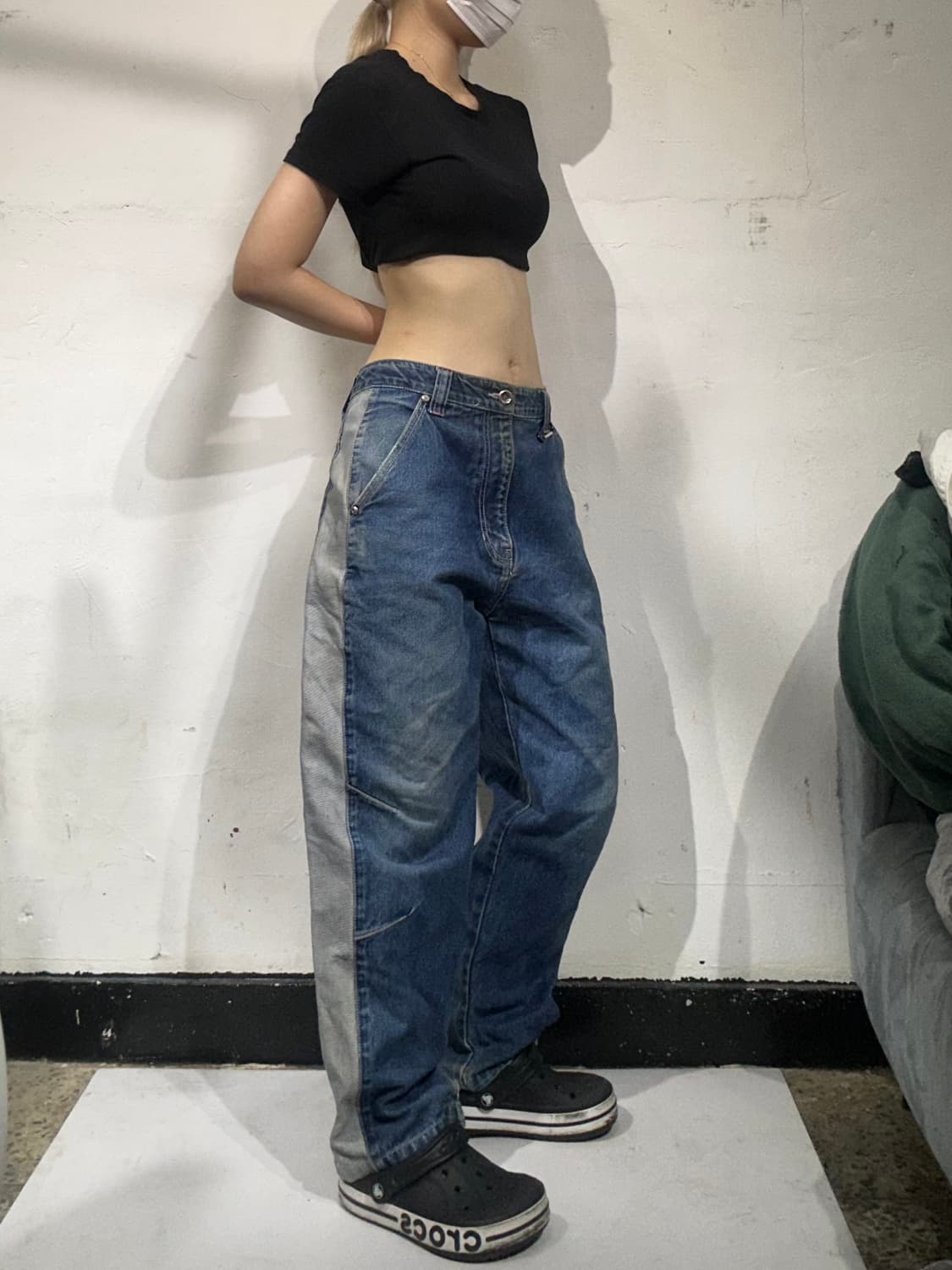 칼카니 중청 힙합 사이드 라인 자수 데님 청바지 32 상품이미지1