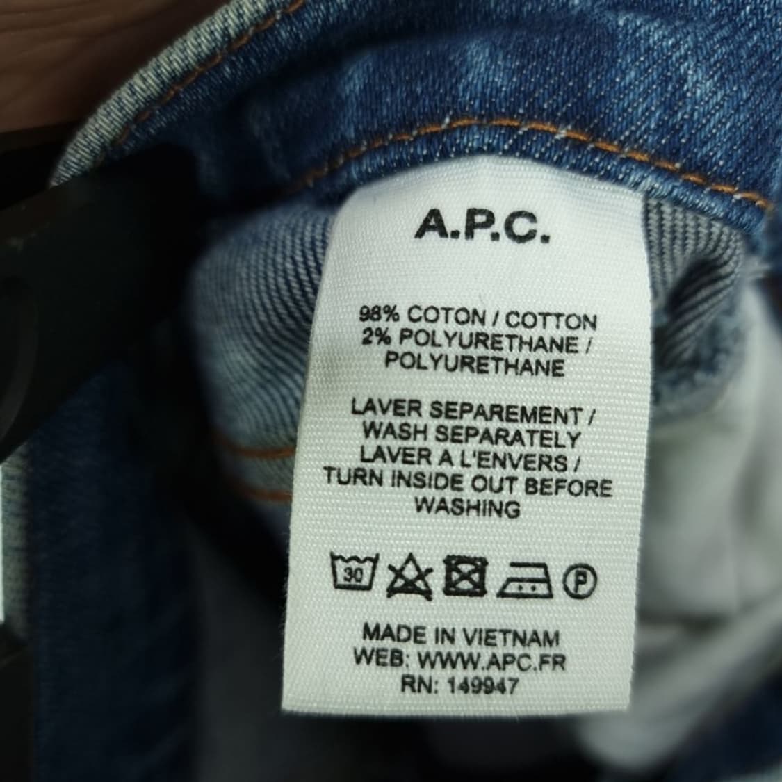 [아페쎄] 쁘디 뉴 스탠다드 슬림핏 데님 팬츠 청바지 P01392 상품이미지7