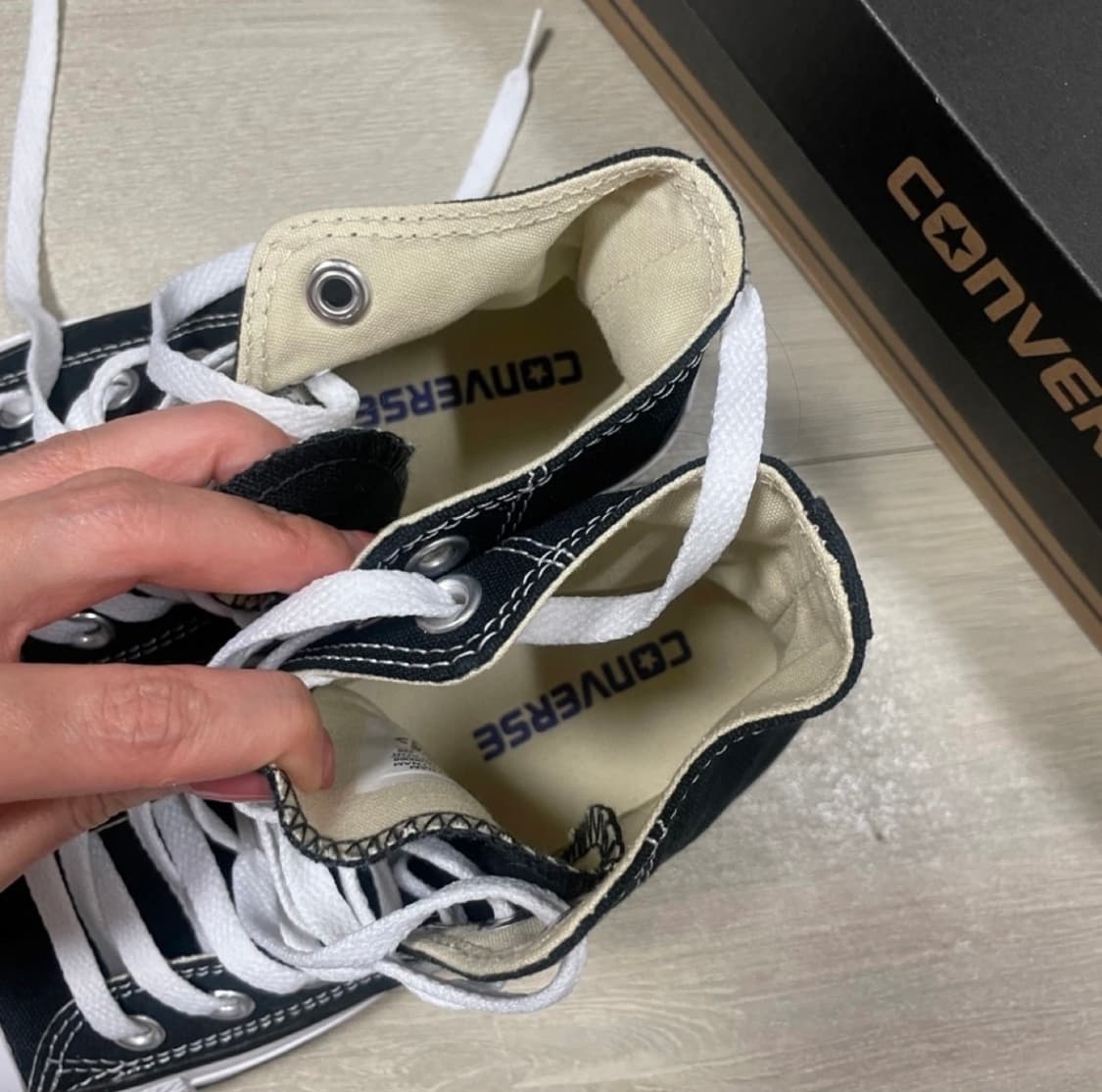 converse)하이 블랙 220사이즈(새상품) 상품이미지6