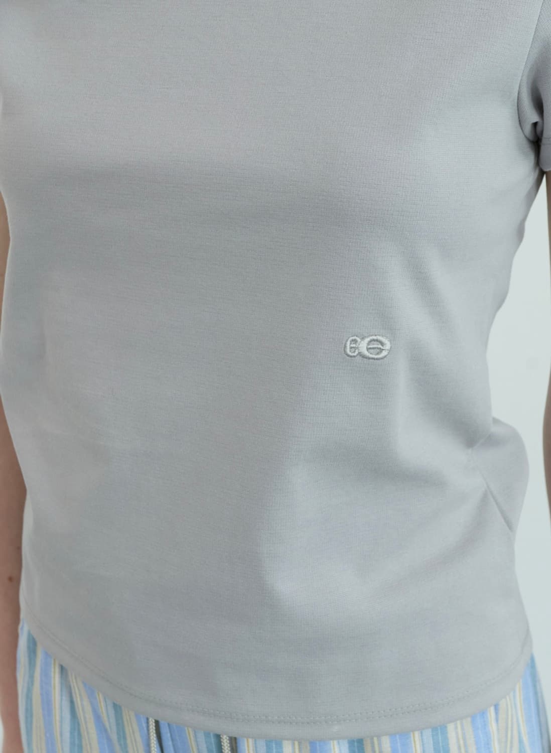 엔조블루스 파스텔 캡 슬리브 티셔츠 Light Grey 상품이미지5