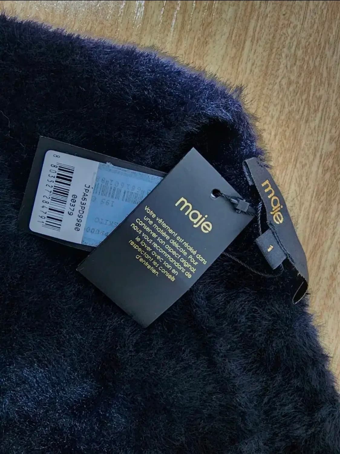 (1)여성 maje 마쥬 언발 슬리브 퍼 니트 상품이미지2