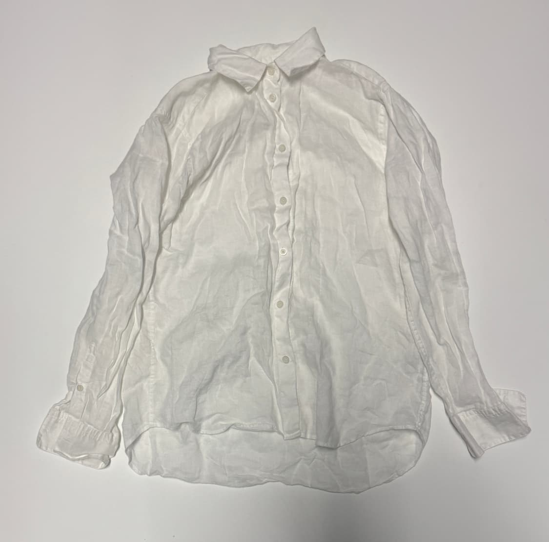 여성 유니클로 린넨 화이트셔츠 S 상품이미지1