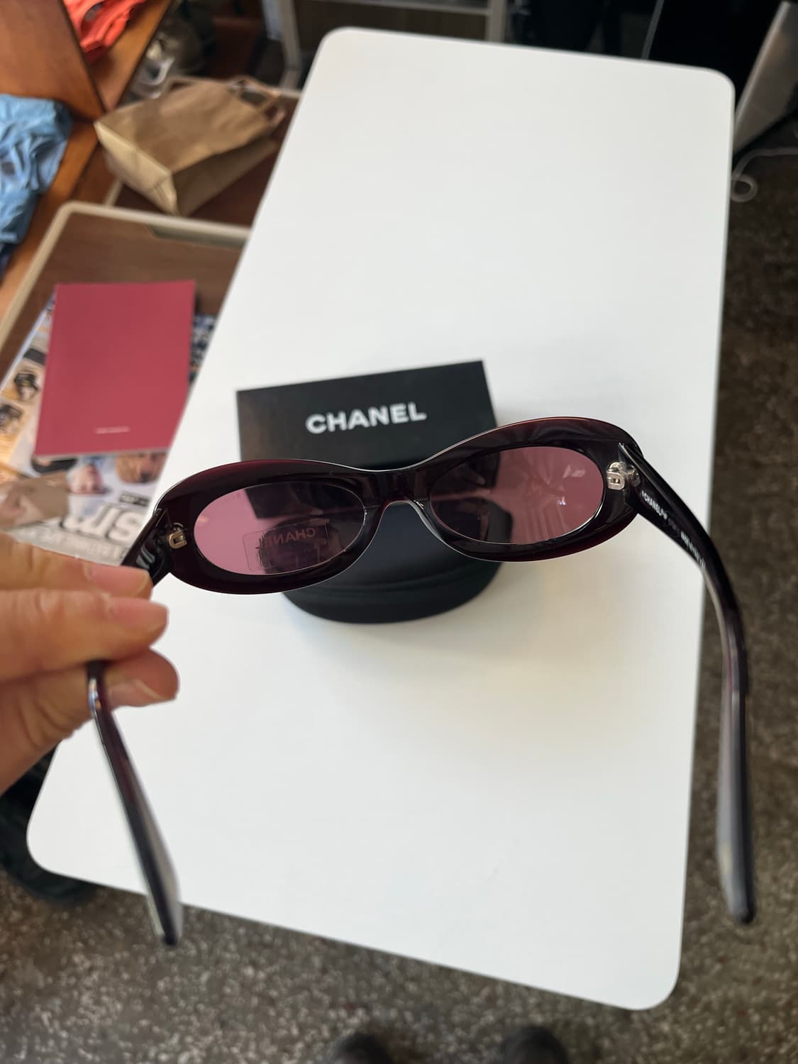 샤넬 90‘s chanel 빈티지 선글라스 mod.5007 와인 상품이미지5