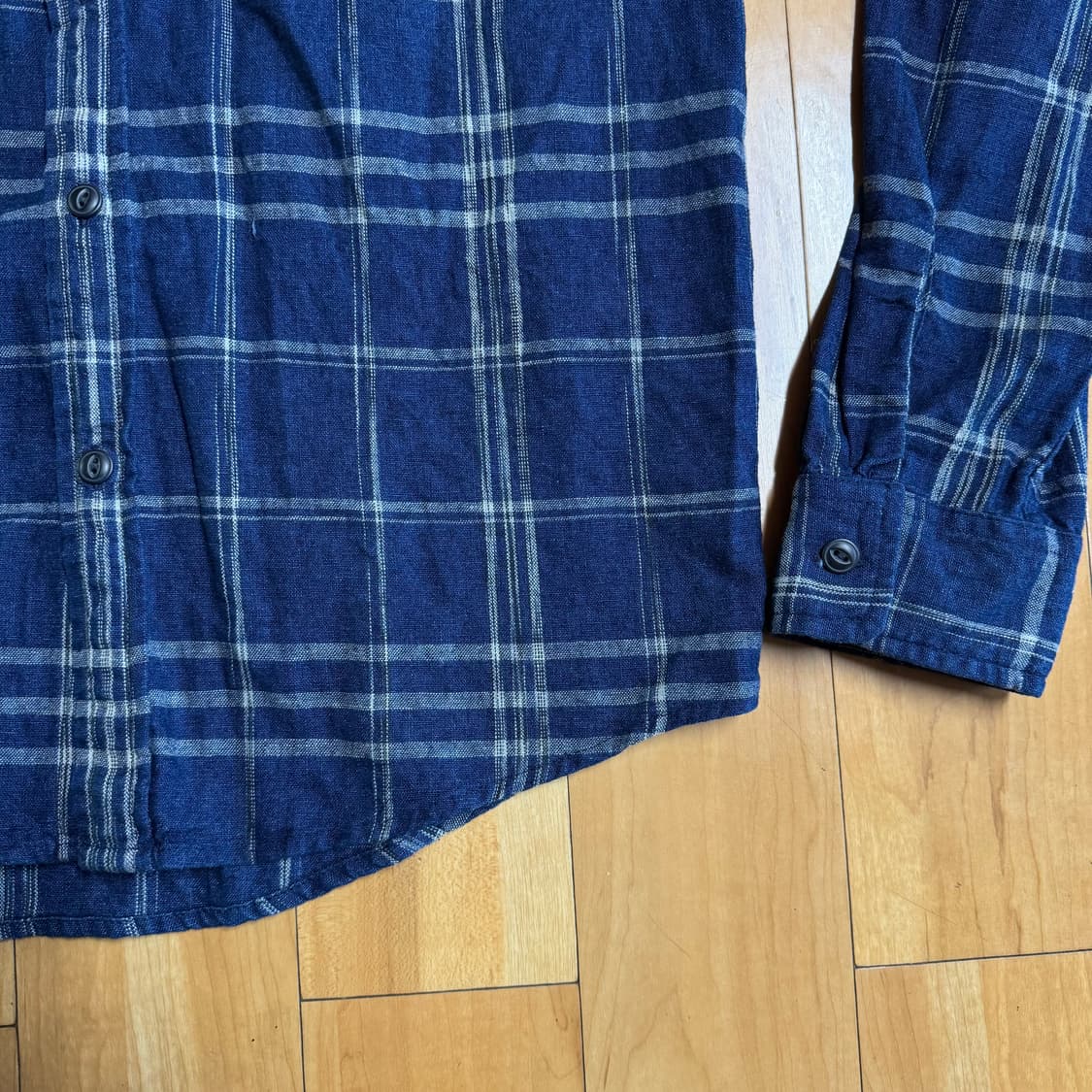 랄프로렌 데님앤서플라이 린넨체크셔츠 네이비 M 상품이미지3