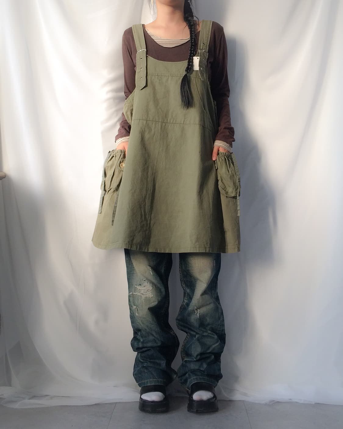 Side pocket point suspender onepiece 상품이미지6