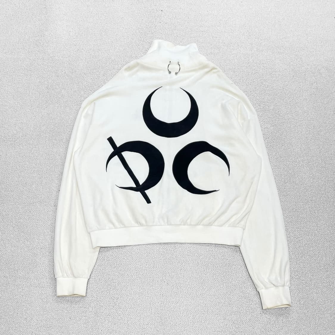 디오스피스 시그니처 벨루어 집업 자켓 화이트 상품이미지1