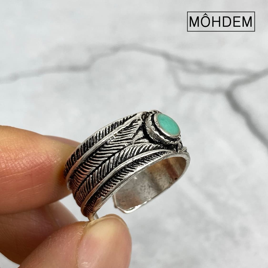 [Unisex] 깃털 빈티지 엔틱링 실버 반지 상품이미지2