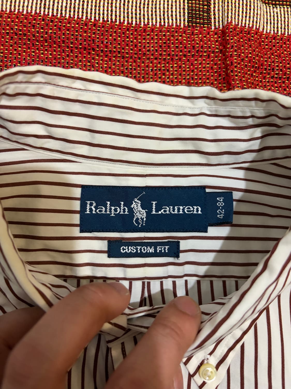 105) 폴로 랄프로렌 스트라이프 셔츠 브라운 상품이미지5