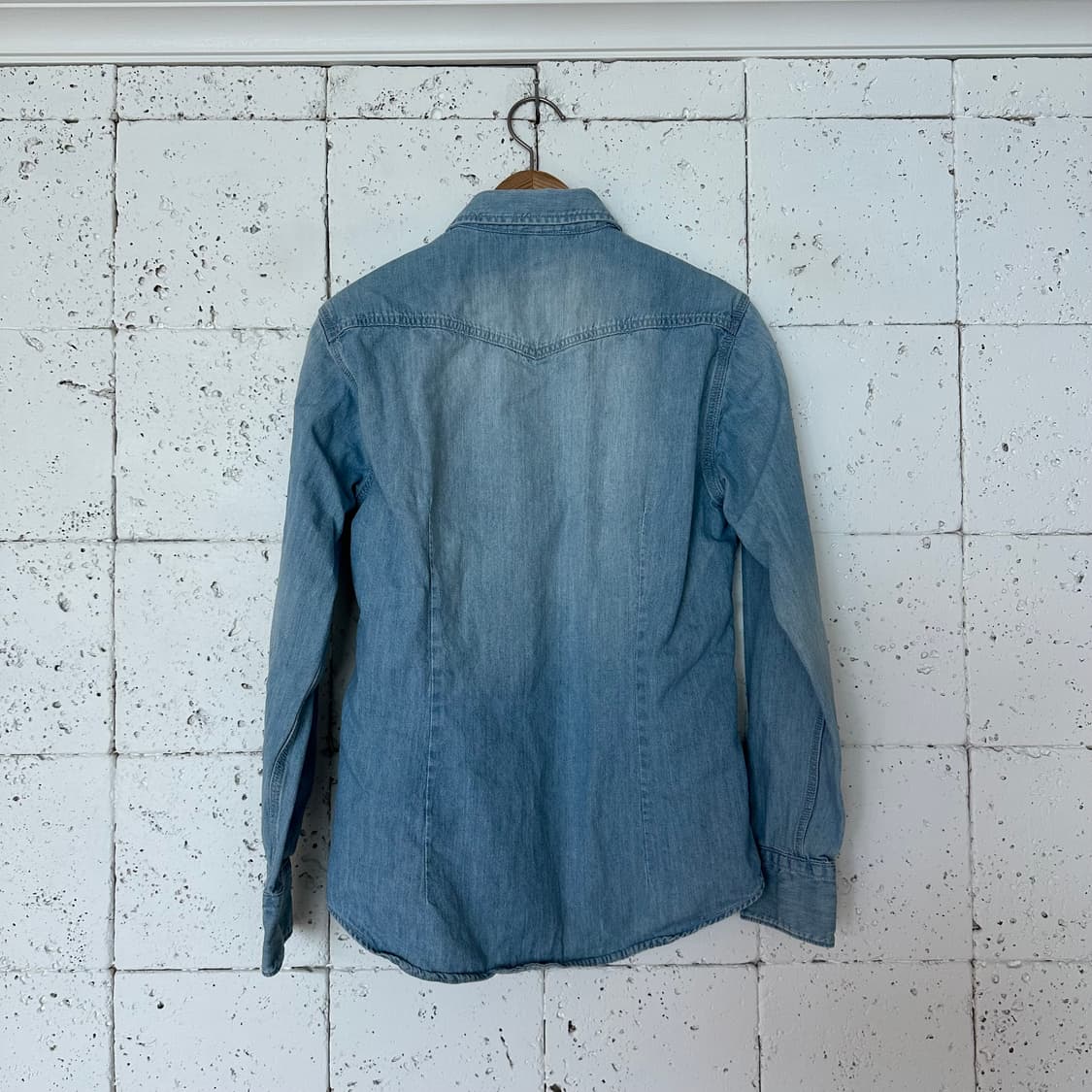 M 무지 무인양품 웨스턴 데님 셔츠 상품이미지5