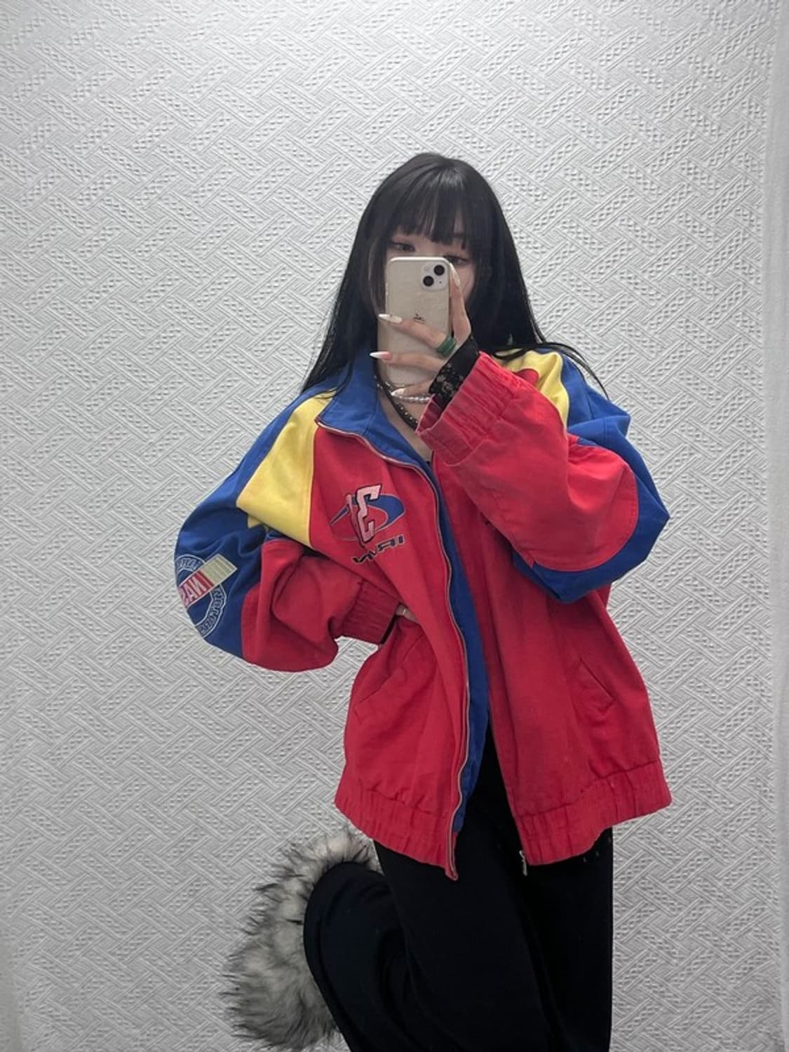 빈티지 희귀 스트릿 펑크 키치 스키틀즈 레이싱 자켓 L C09376 상품이미지1