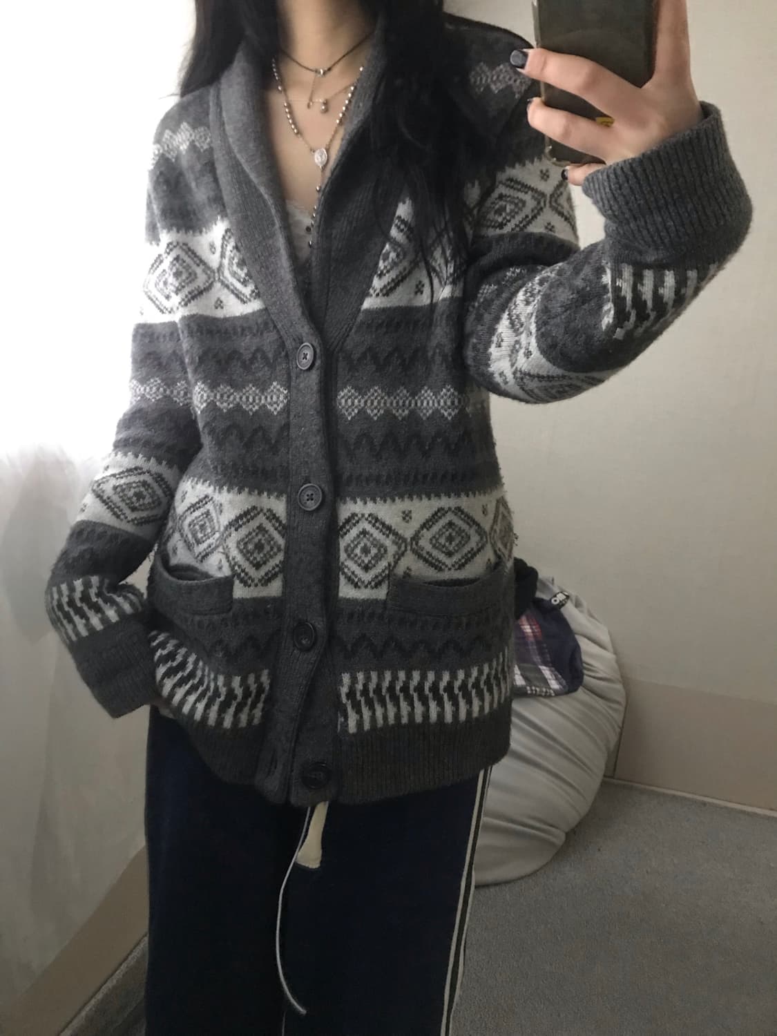 아베크롬비 그레이 노르딕 니트가디건 상품이미지1