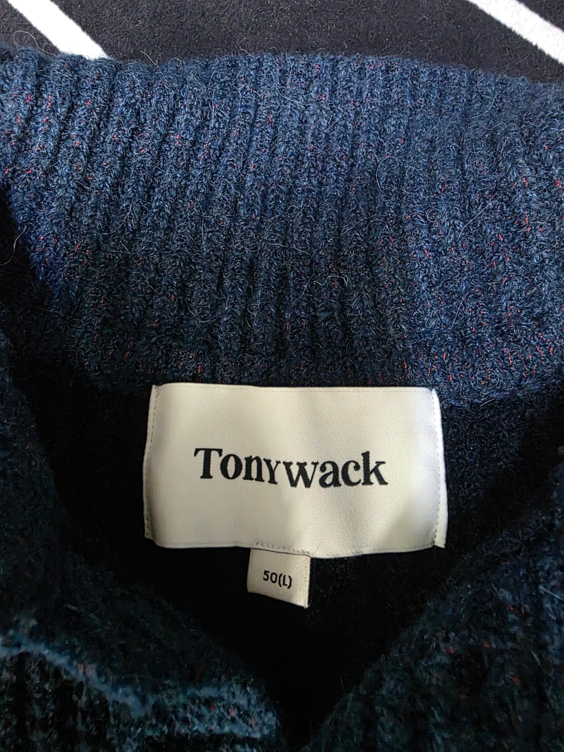 토니웩 베이비 알파카 카라 니트 L 네이비 상품이미지3