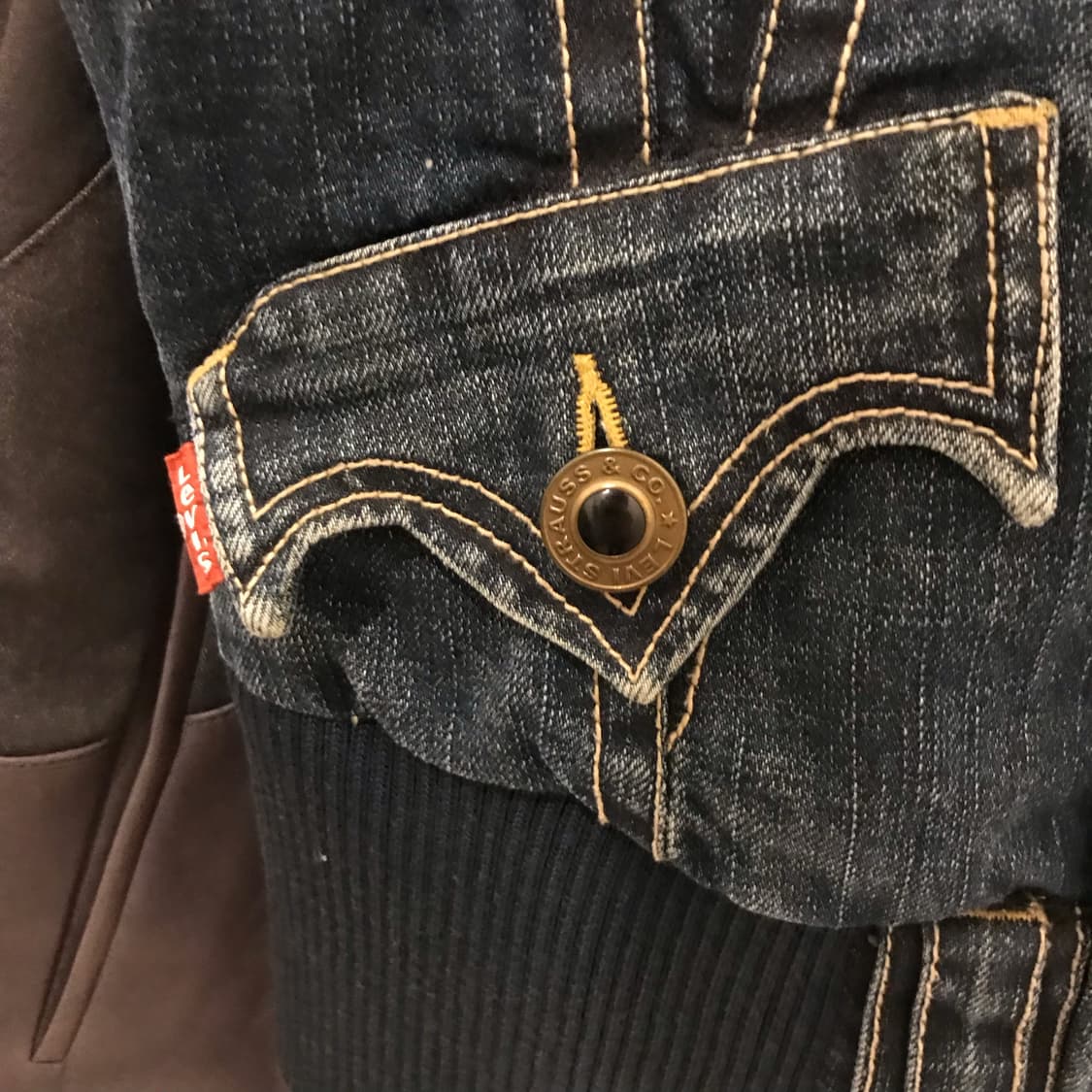 Levi’s 리바이스 갸루 펑크 하이넥 니트 데님 vest 상품이미지8