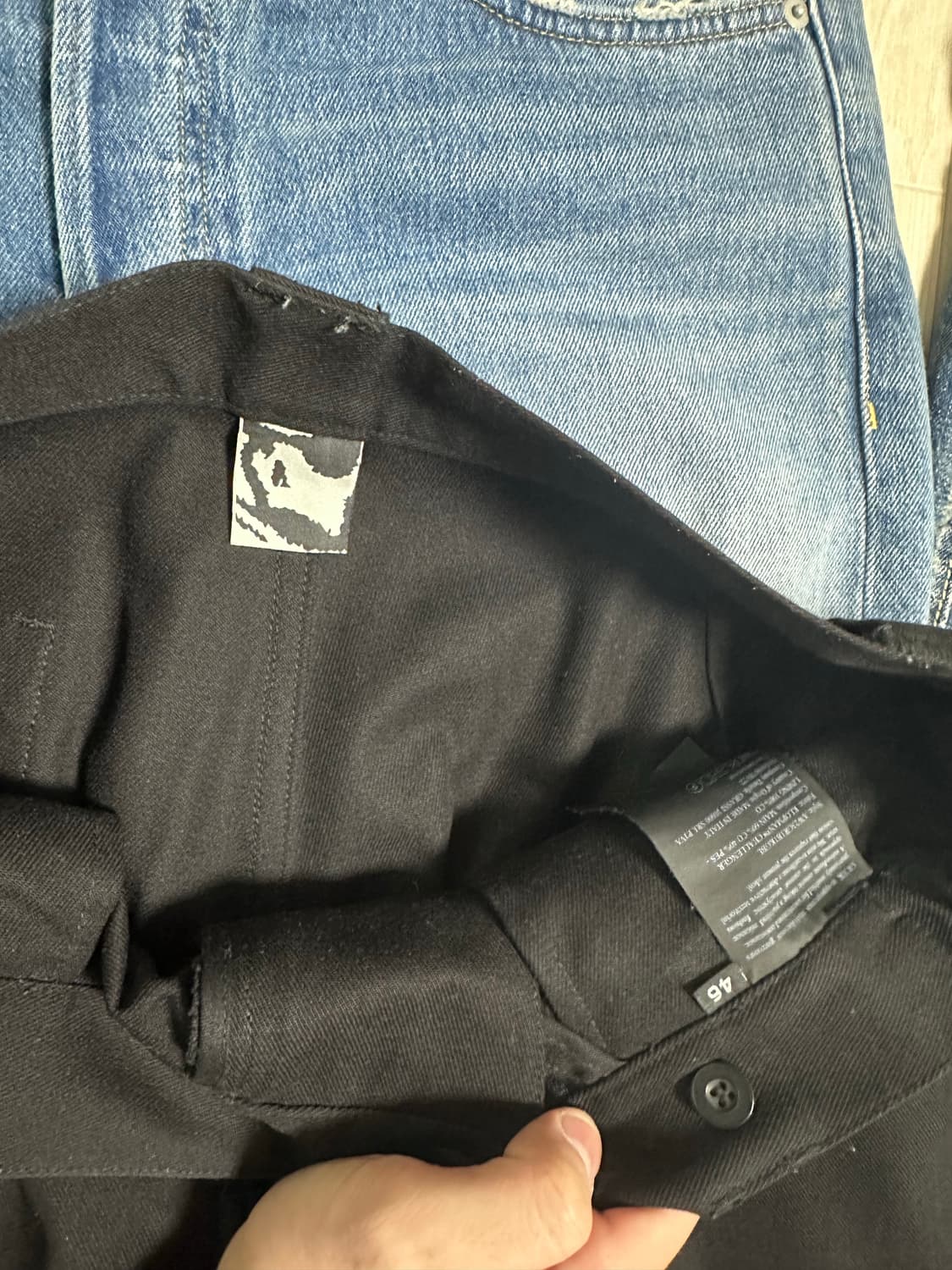 46사이즈 gr10k 클롭만 팬츠 블랙 상품이미지2