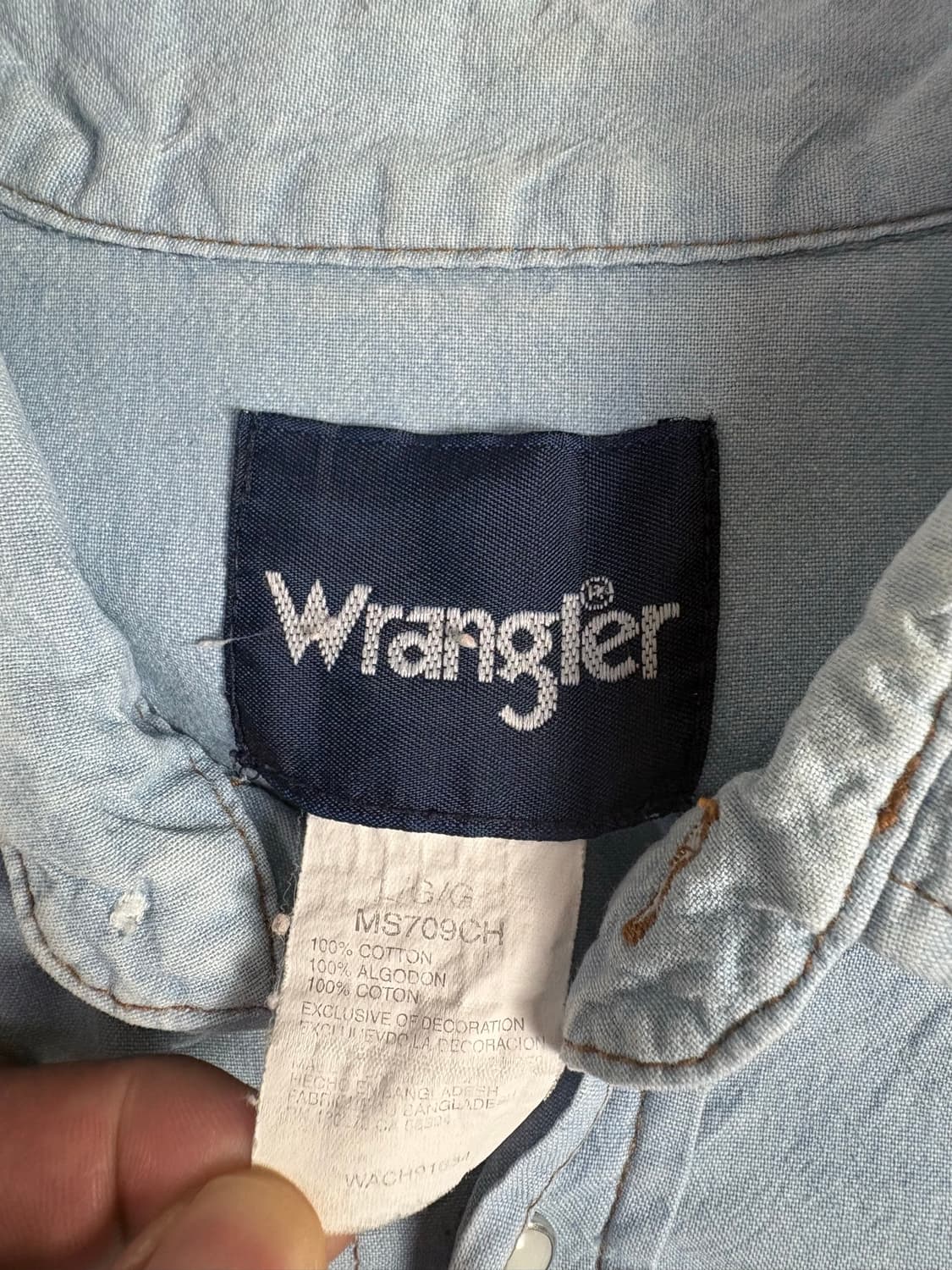 Wrangler 랭글러 연청 반팔 셔츠 L 상품이미지4