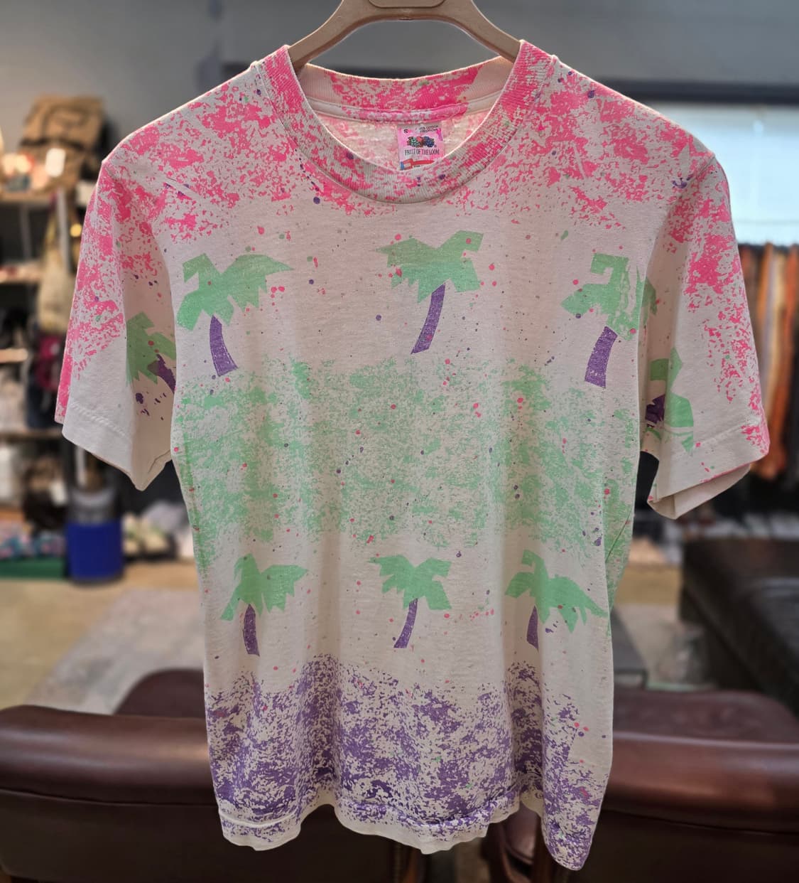 Fruit of the Loom USA 빈티지  팜트리 티셔츠 희소그래픽 상품이미지1