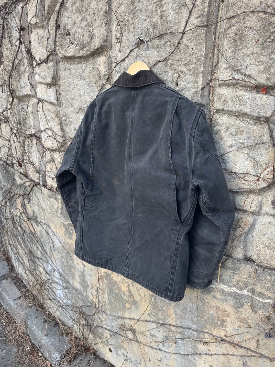 90s 칼하트 빈티지 c01 blk 페이딩 초어 워크 자켓 상품이미지4