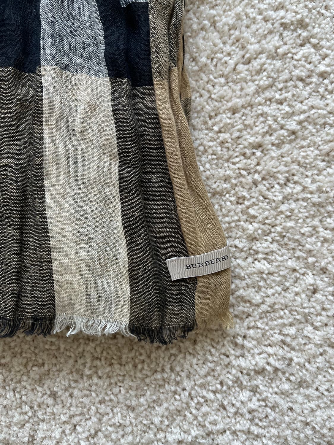 버버리 린넨 체크 스카프 상품이미지6