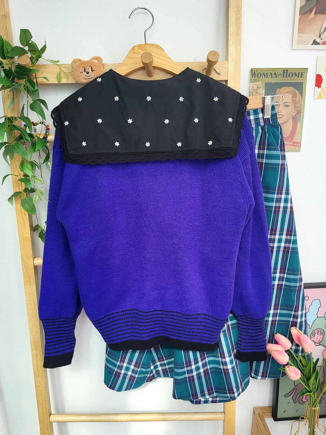 고양이 빈티지 니트 상품이미지8