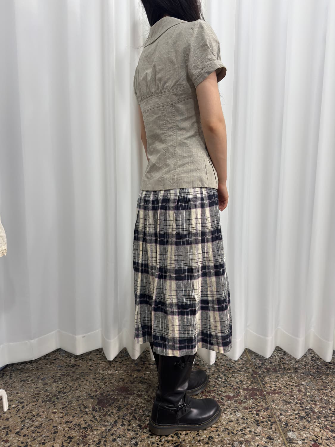 check pleats skirt 상품이미지5