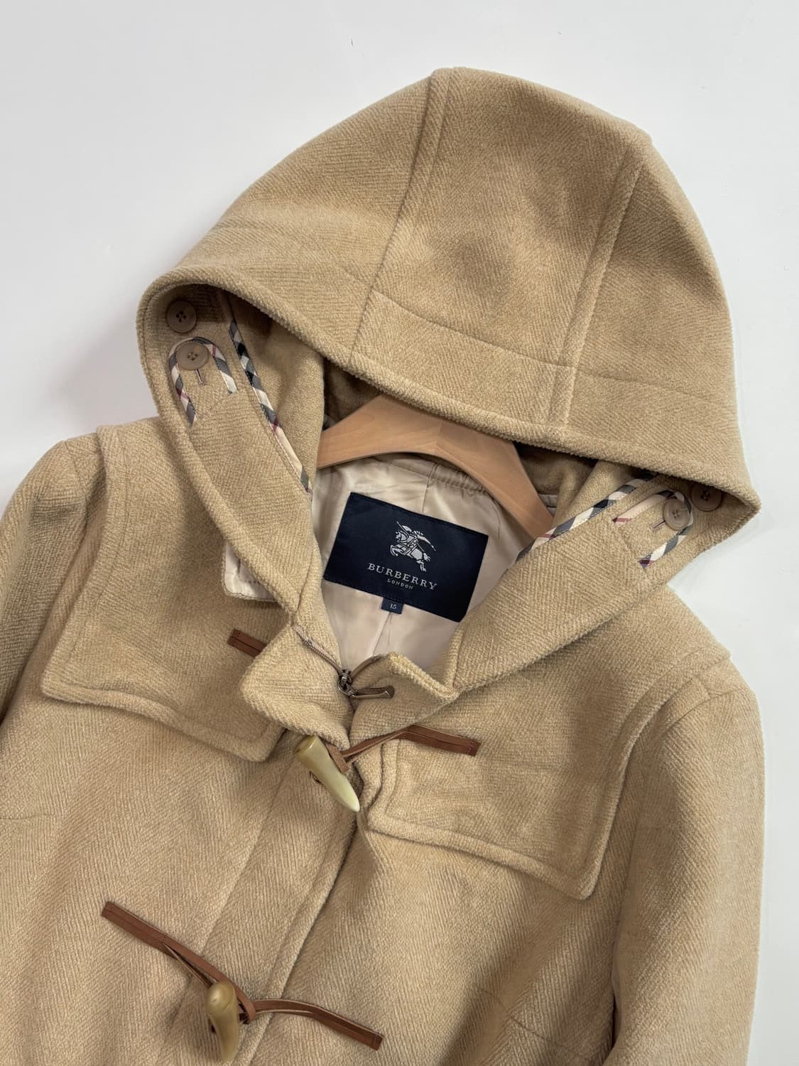 Burberry 버버리 베이지 후디 더플 코트 상품이미지5