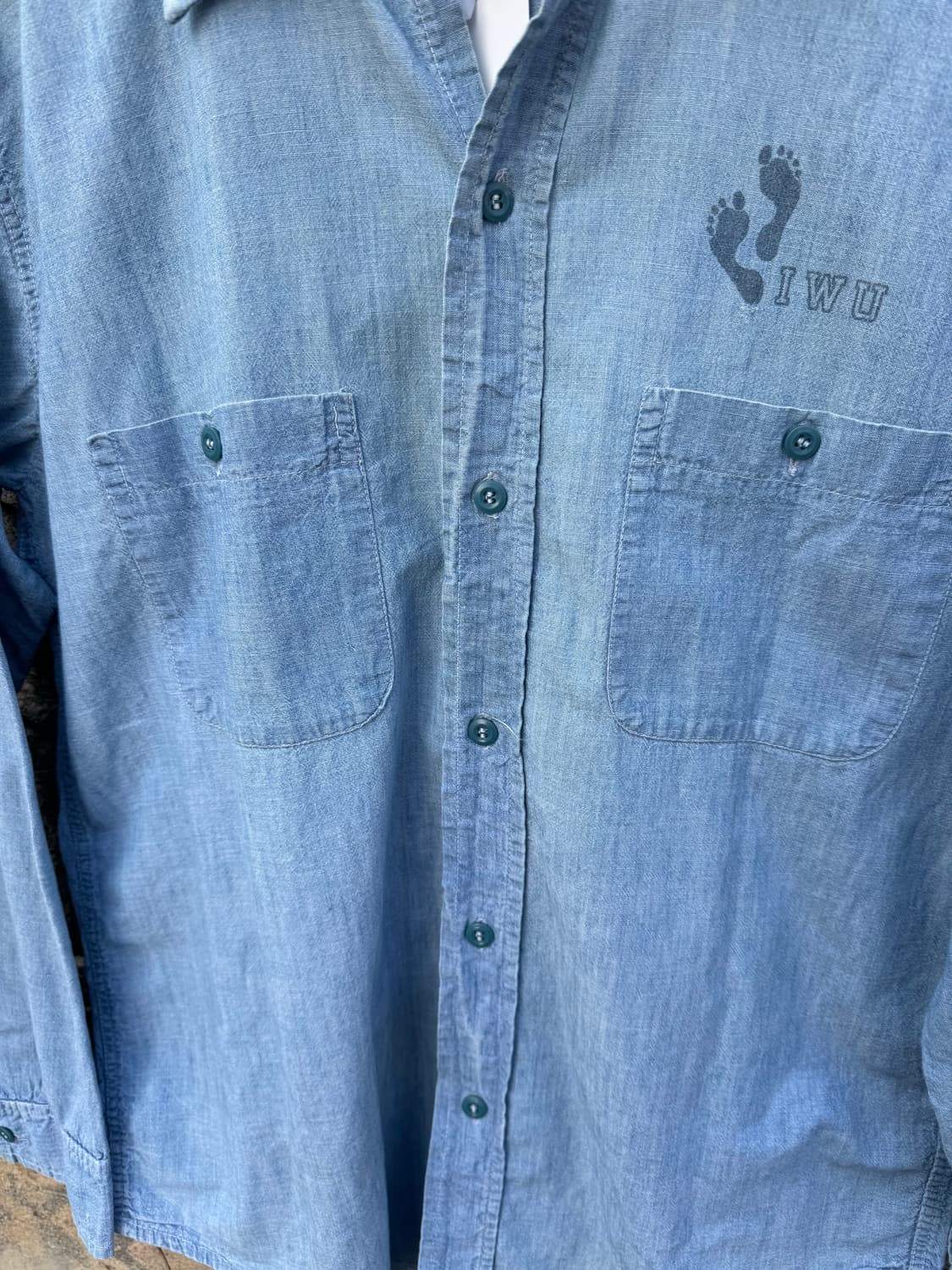 70s 챔피온 샴브레이 셔츠 made in usa 미해군 데님 상품이미지4