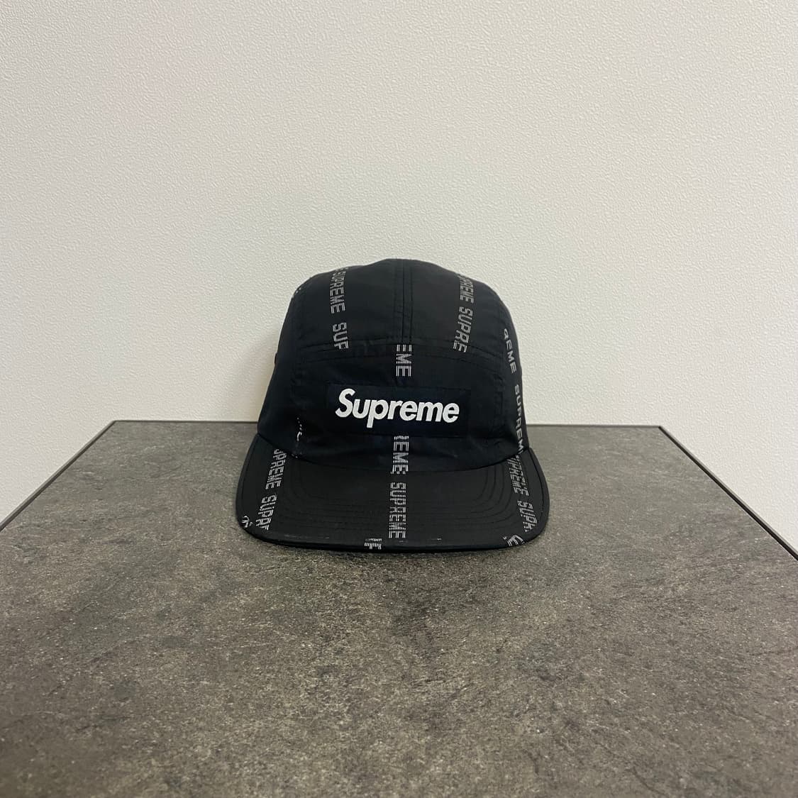 (OS) 슈프림 박스로고 캠프캡 모자 리플렉티브 로고 블랙 상품이미지1