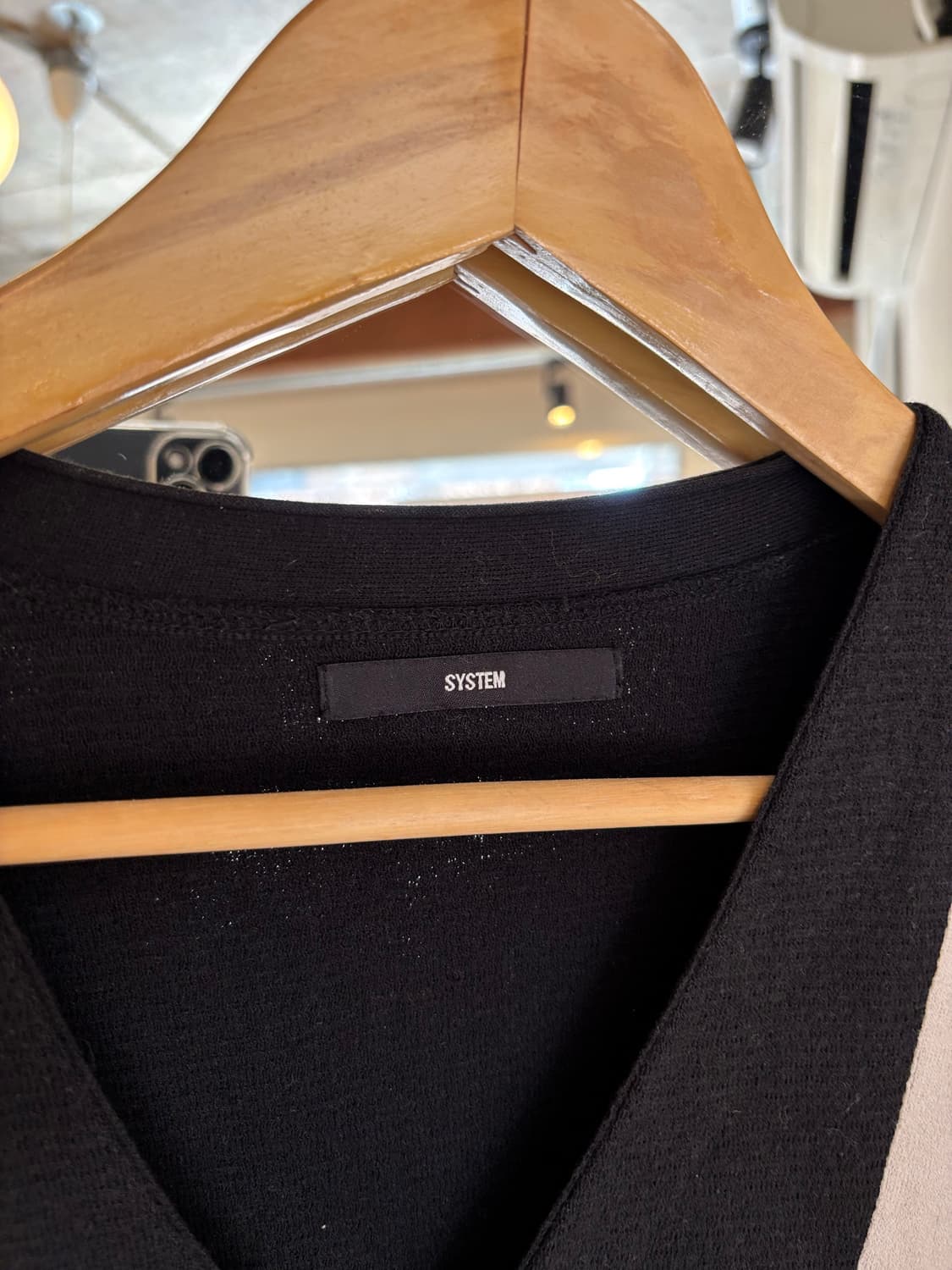 SYSTEM 블랙/화이트 스트라이프 가디건 상품이미지3