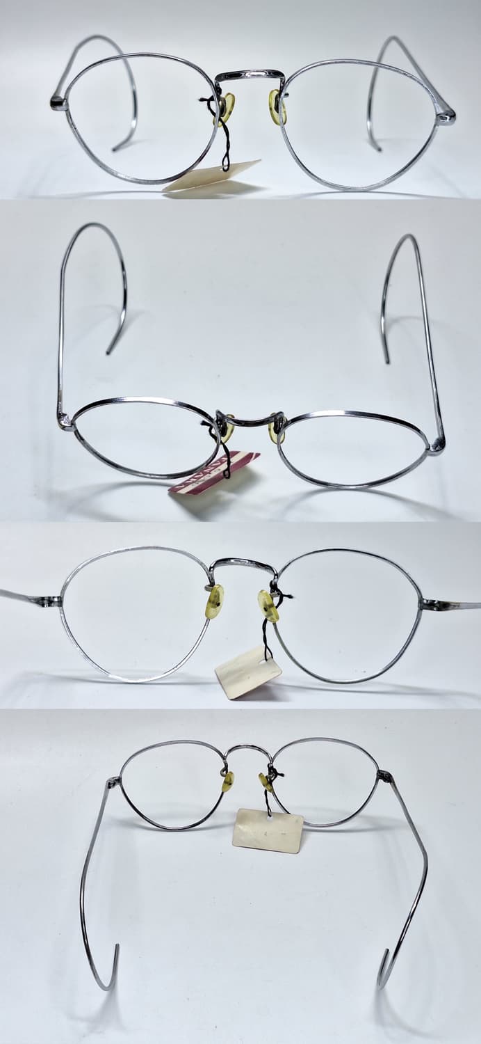 80s 일본제 빈티지 데드스톡 미사용/실버 케이블 템픅 안경테/클래식 상품이미지6