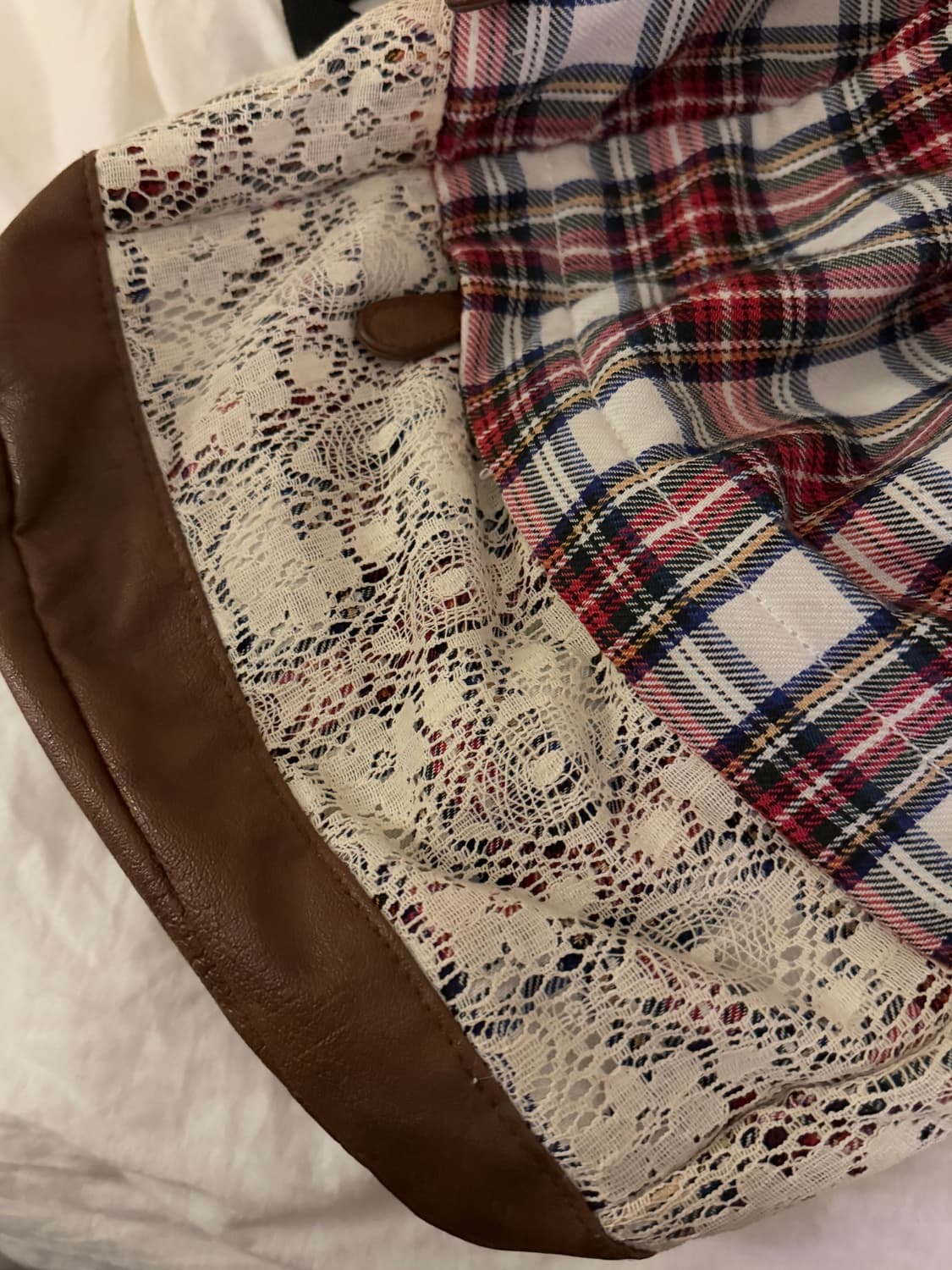 일본 빈티지 체크백팩 모리걸 하구미 딸기초코 도트 땡땡이 상품이미지5