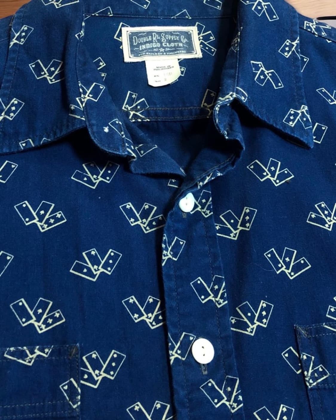 더블알엘 rrl 인디고 클럽 플레잉 카드 워크 셔츠 상품이미지4