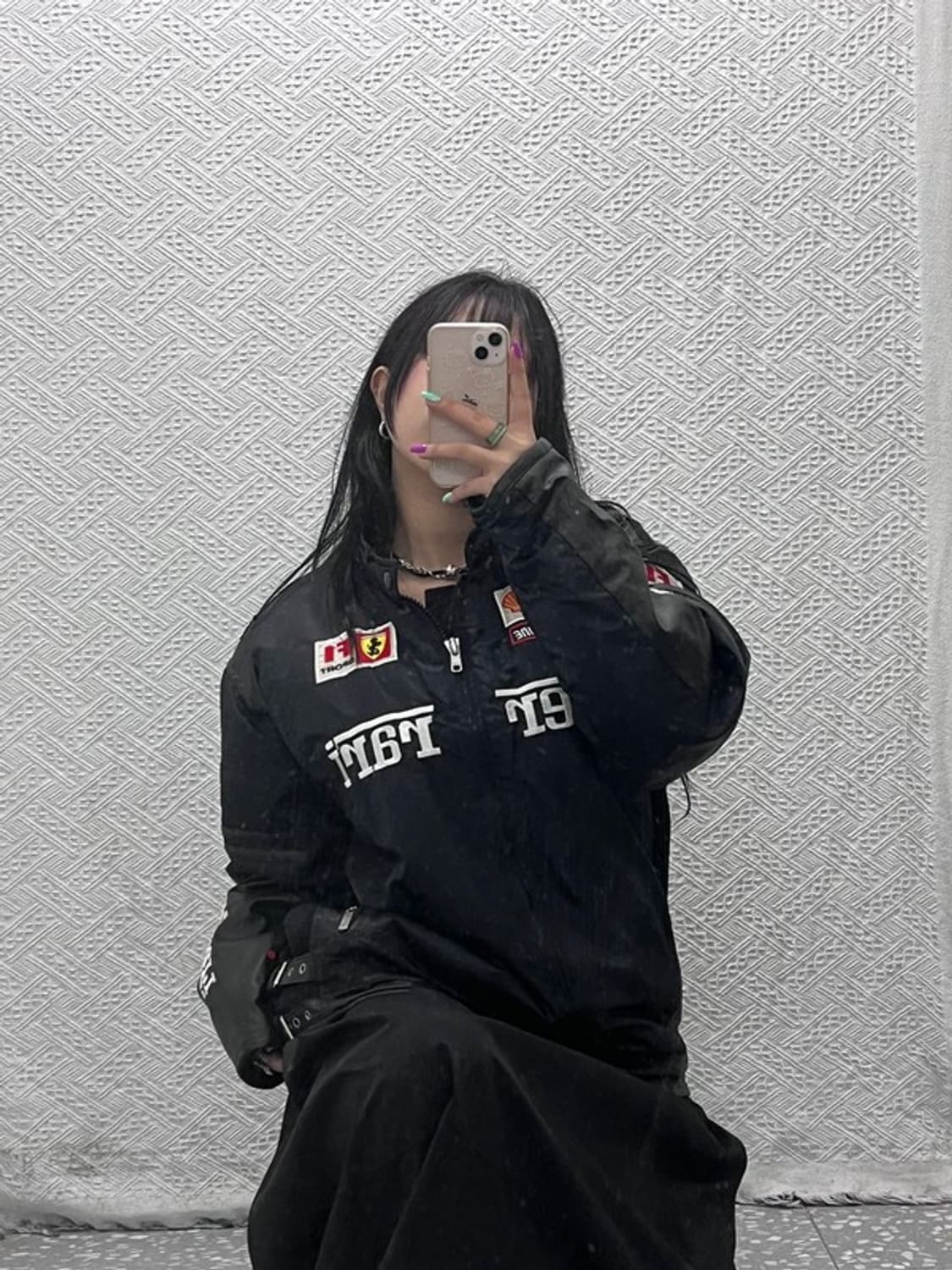 페라리 X 보다폰 패치워크 모터스포츠 레이싱 자켓 XL C07256 상품이미지2